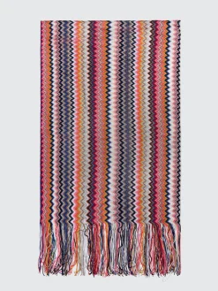 Écharpe en 100 % viscose avec motif chevron et franges