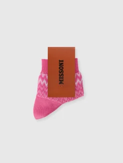 Chaussettes courtes en mélange de coton zig zag