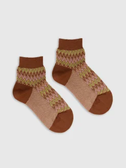 Chaussettes courtes en mélange de coton zig zag