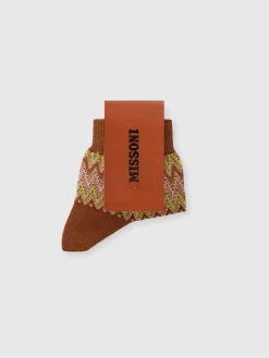 Chaussettes courtes en mélange de coton zig zag