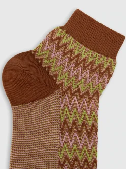 Chaussettes courtes en mélange de coton zig zag
