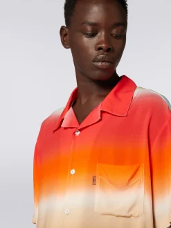 Chemise à manches courtes en viscose à dégradé