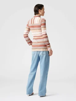 Chemise à motif zigzag lamé dentelé