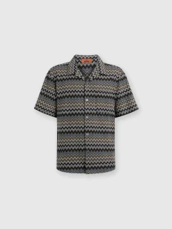 Chemise coupe bowling en coton zigzag