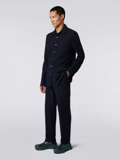 Chemise en coton et viscose à chevrons