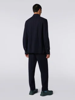 Chemise en coton et viscose à chevrons