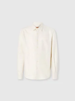 Chemise en coton, viscose et lin à motif zigzag brillant