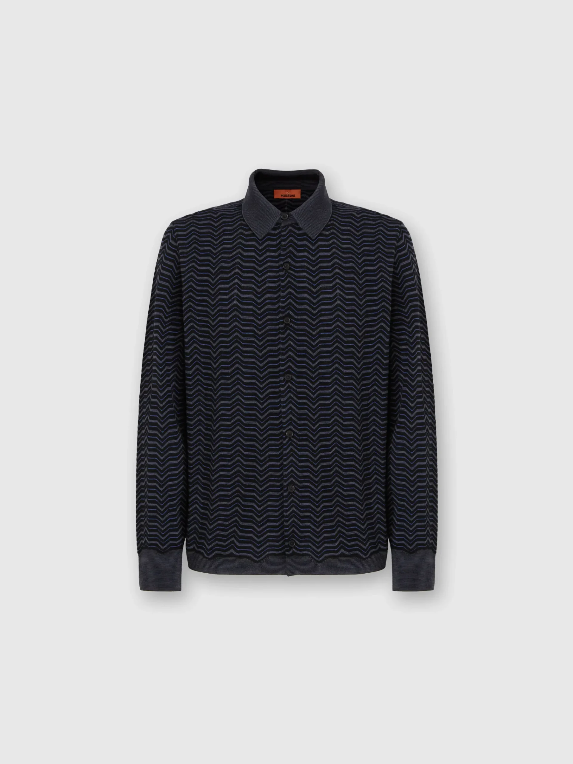 Chemise en maille de laine et viscose à vagues