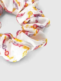 Chouchou pour cheveux avec broderie zig zag