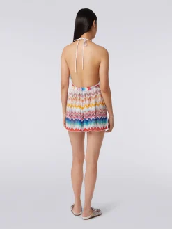 Combinaison courte à motif ondulé avec lurex