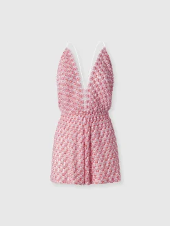 Combinaison courte en dentelle avec dos nu