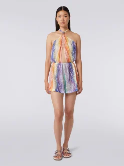 Combinaison de plage courte à imprimé tie and dye