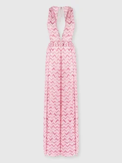 Combinaison en tulle de viscose mélangée avec zigzag flammé