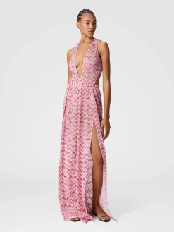 Combinaison en tulle de viscose mélangée avec zigzag flammé