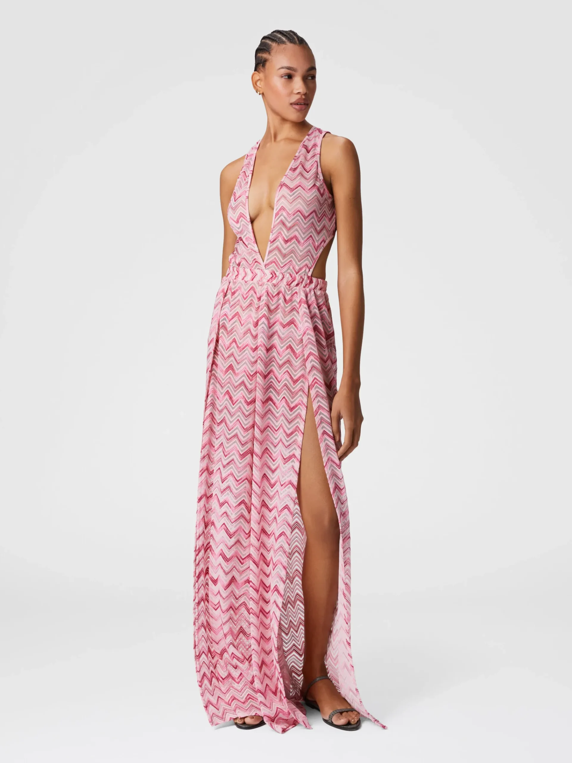 Combinaison en tulle de viscose mélangée avec zigzag flammé