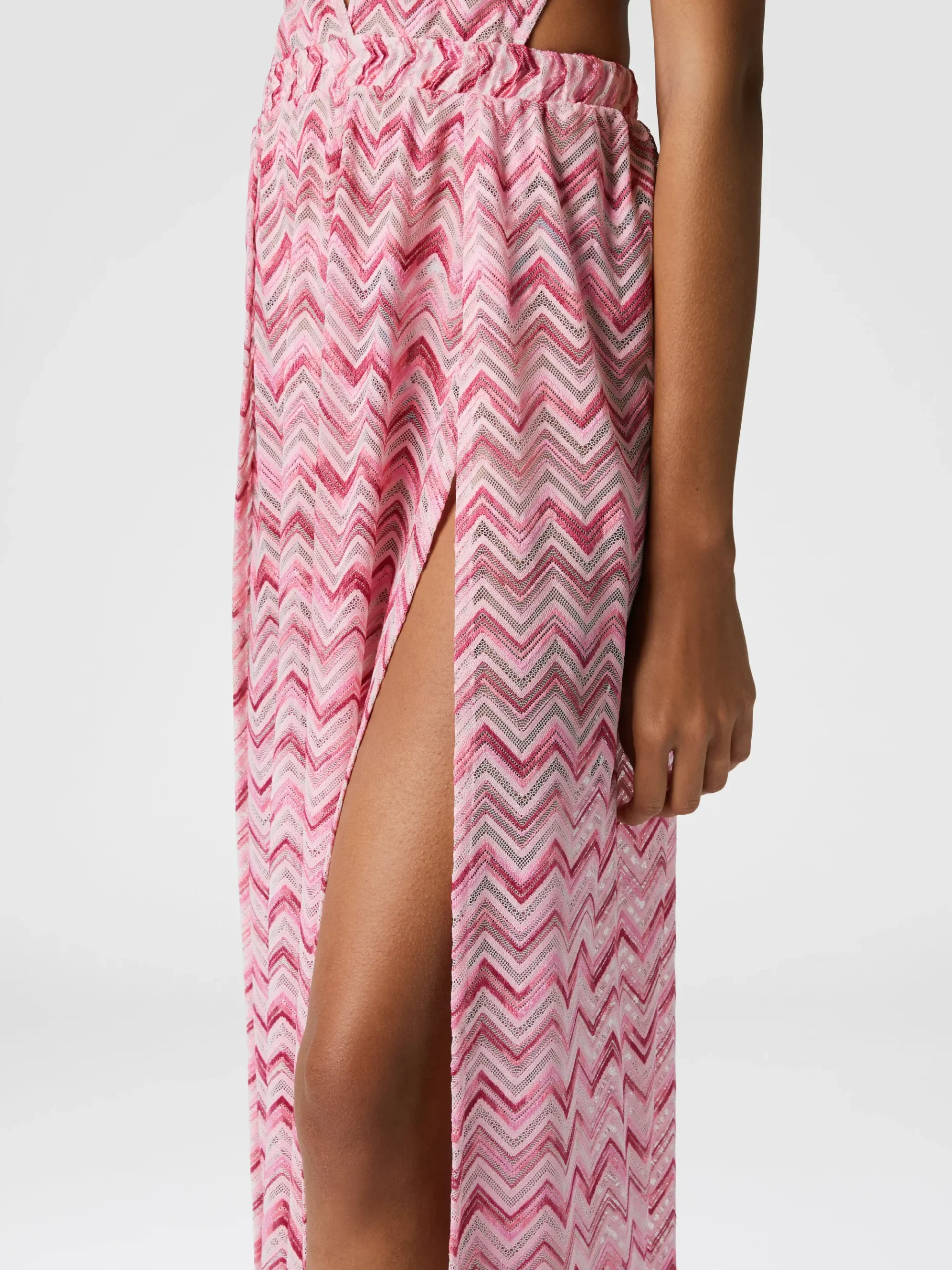 Combinaison en tulle de viscose mélangée avec zigzag flammé