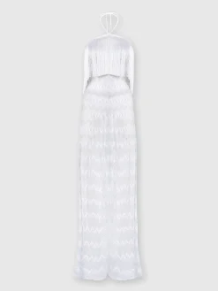 Combinaison en viscose lamé zig zag à franges