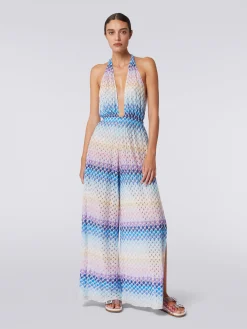 Combinaison longue à effet dentelle dégradé avec lurex