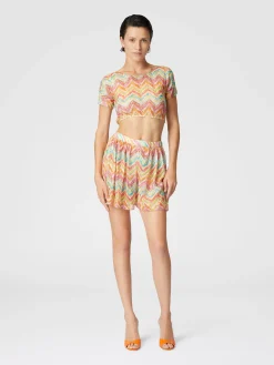 Crop top en tulle imprimé