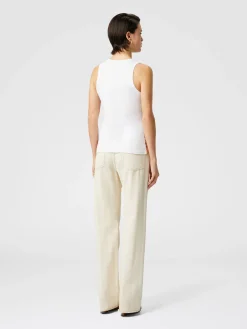 Débardeur avec empiècement en maille à motif lamé grec