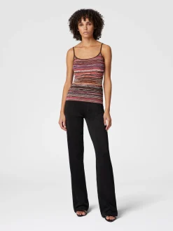 Débardeur en viscose embossée avec motif vague lamé