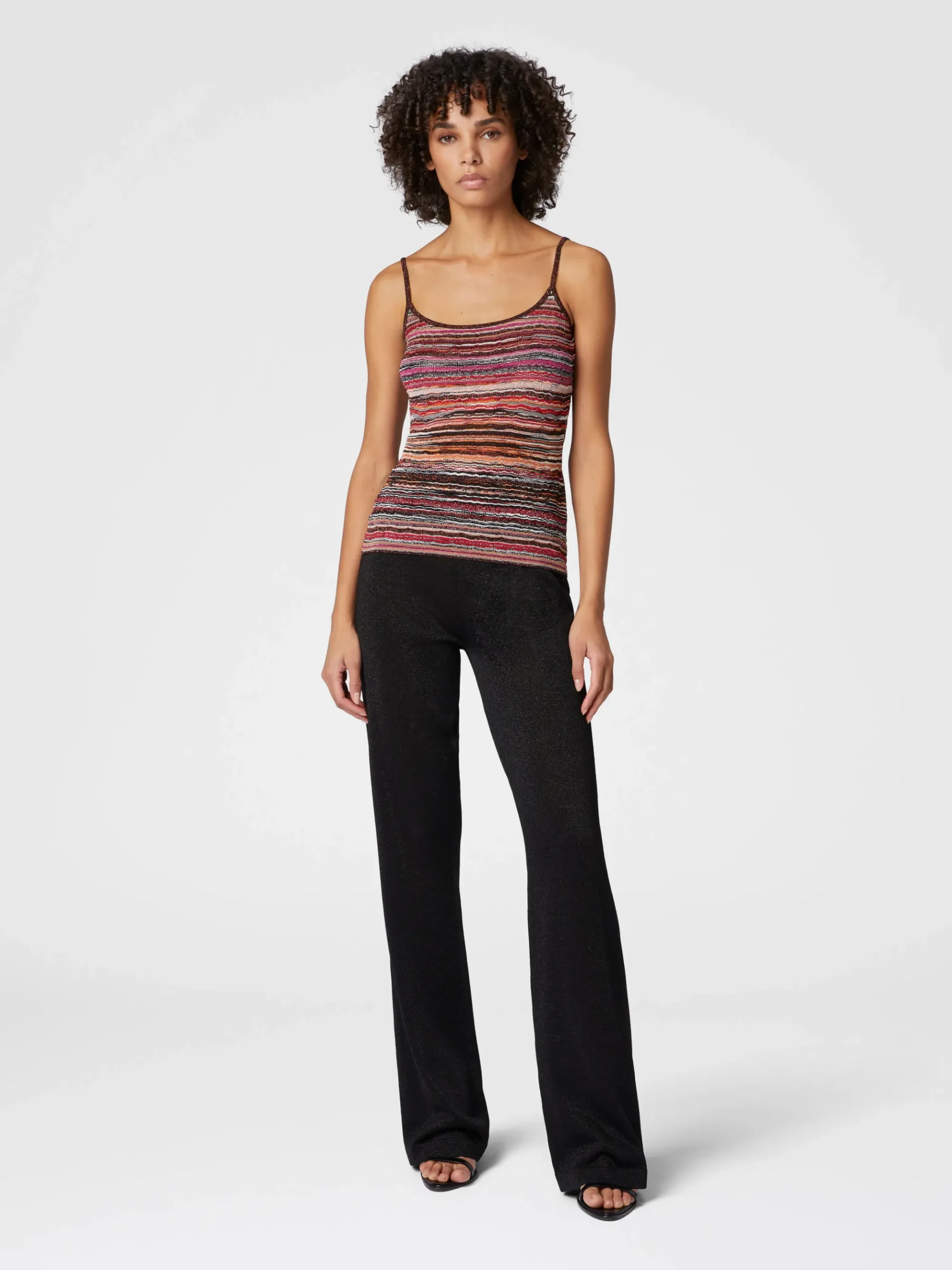 Débardeur en viscose embossée avec motif vague lamé