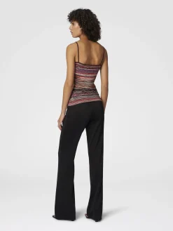 Débardeur en viscose embossée avec motif vague lamé