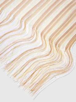 Echarpe rayée avec franges