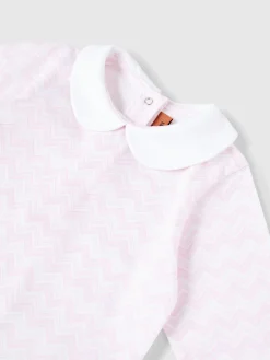 Ensemble barboteuse et bonnet pour nouveau-né en 100 % coton avec motif zigzag