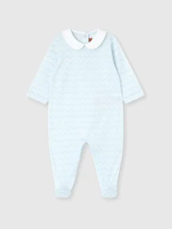 Ensemble barboteuse et bonnet pour nouveau-né en 100 % coton avec motif zigzag