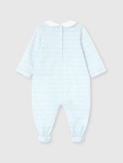 Ensemble barboteuse et bonnet pour nouveau-né en 100 % coton avec motif zigzag