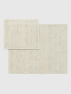 Ensemble de 2serviettes de bain Harmony en coton éponge à chevrons