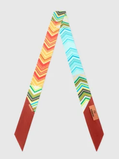 Foulard bandeau en seta zig zag avec logo