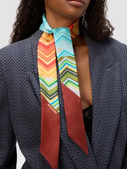 Foulard bandeau en seta zig zag avec logo