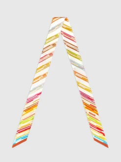 Foulard bandeau en soie avec motif zigzag