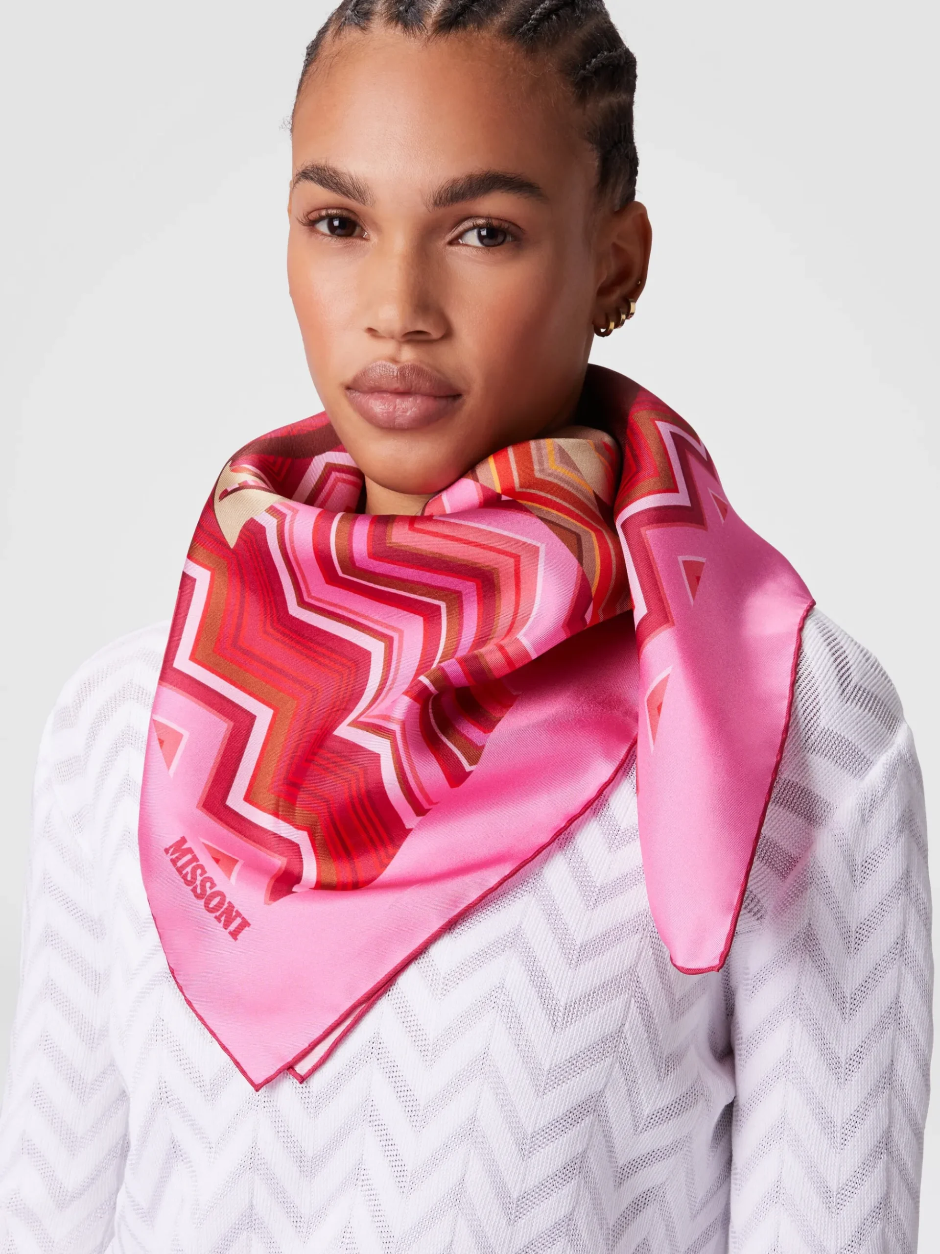 Foulard en pure soie avec imprimé