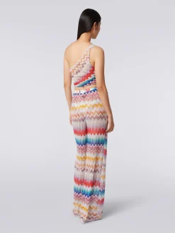 Haut à épaule dénudée et motif ondulé avec lurex