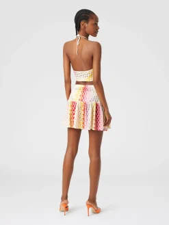 Haut avec encolure à l’américaine à effet dentelle dégradé