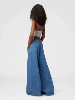 Haut dos nu en viscose mélangée lamé zigzag