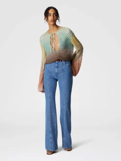 Jean à cinq poches taille haute