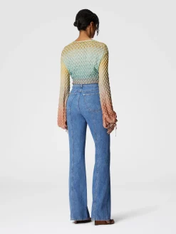 Jean à cinq poches taille haute