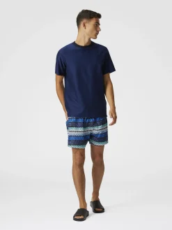 Maillot de bain imprimé zigzag à rayures et dégradé