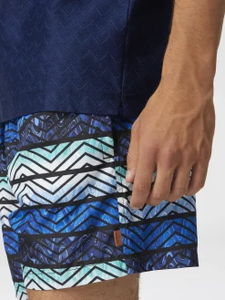 Maillot de bain imprimé zigzag à rayures et dégradé