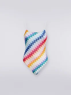 Maillot de bain une pièce à zig zag avec lurex