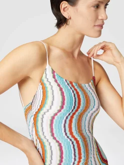 Maillot de bain une pièce à motif vague lamé