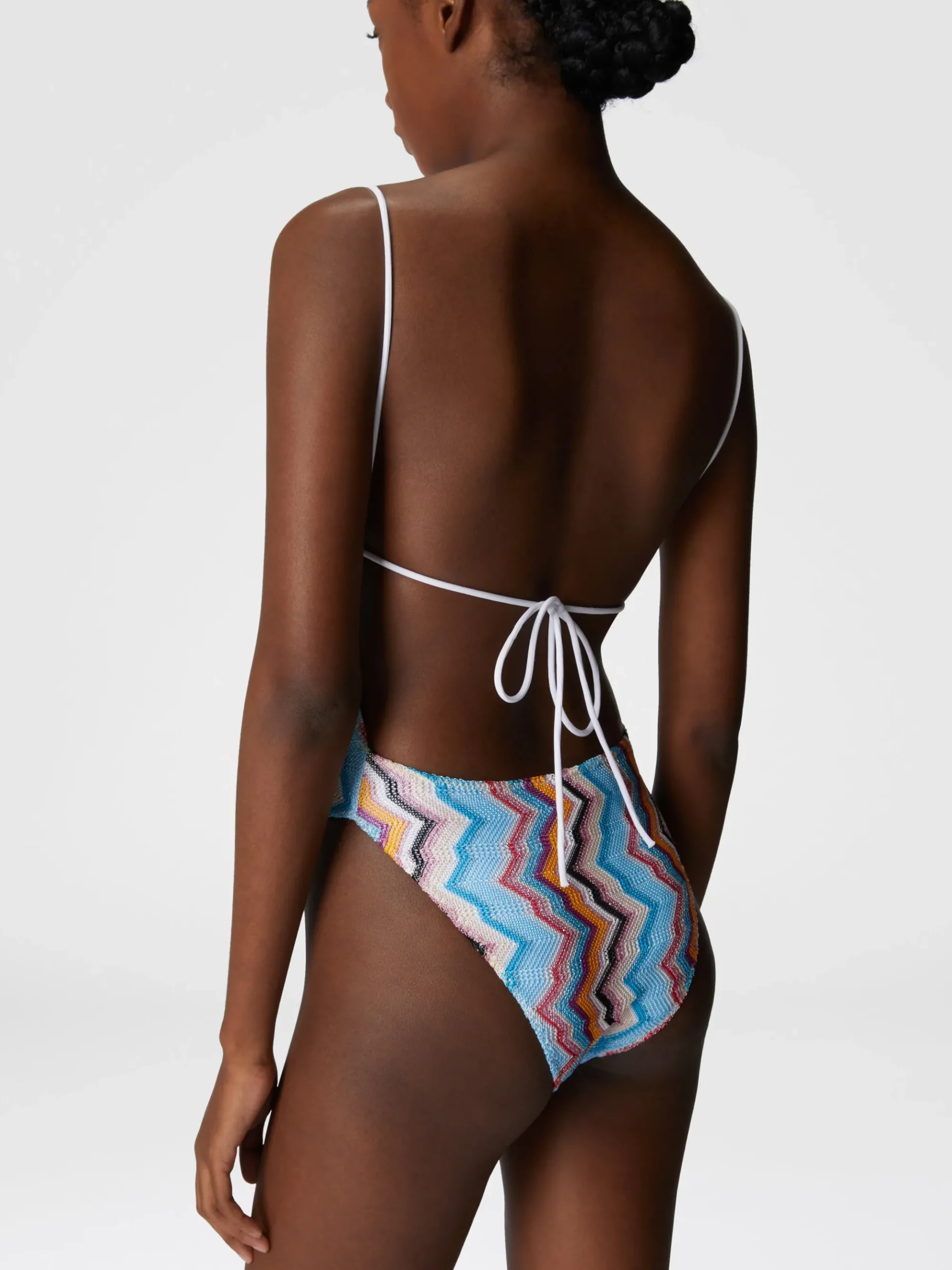 Maillot de bain une pièce sportif avec motif zigzag