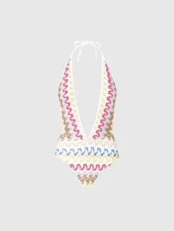 Maillot de bain une pièce en dentelle de viscose lamée