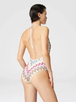 Maillot de bain une pièce en dentelle de viscose lamée