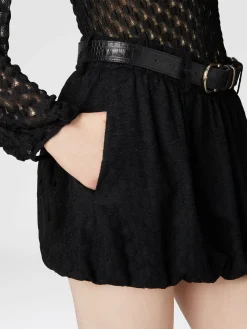 Mini jupe ballon en viscose avec travail en dentelle