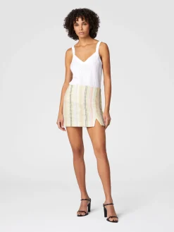 Mini-jupe en coton mélangé à motif caperdoni avec fente